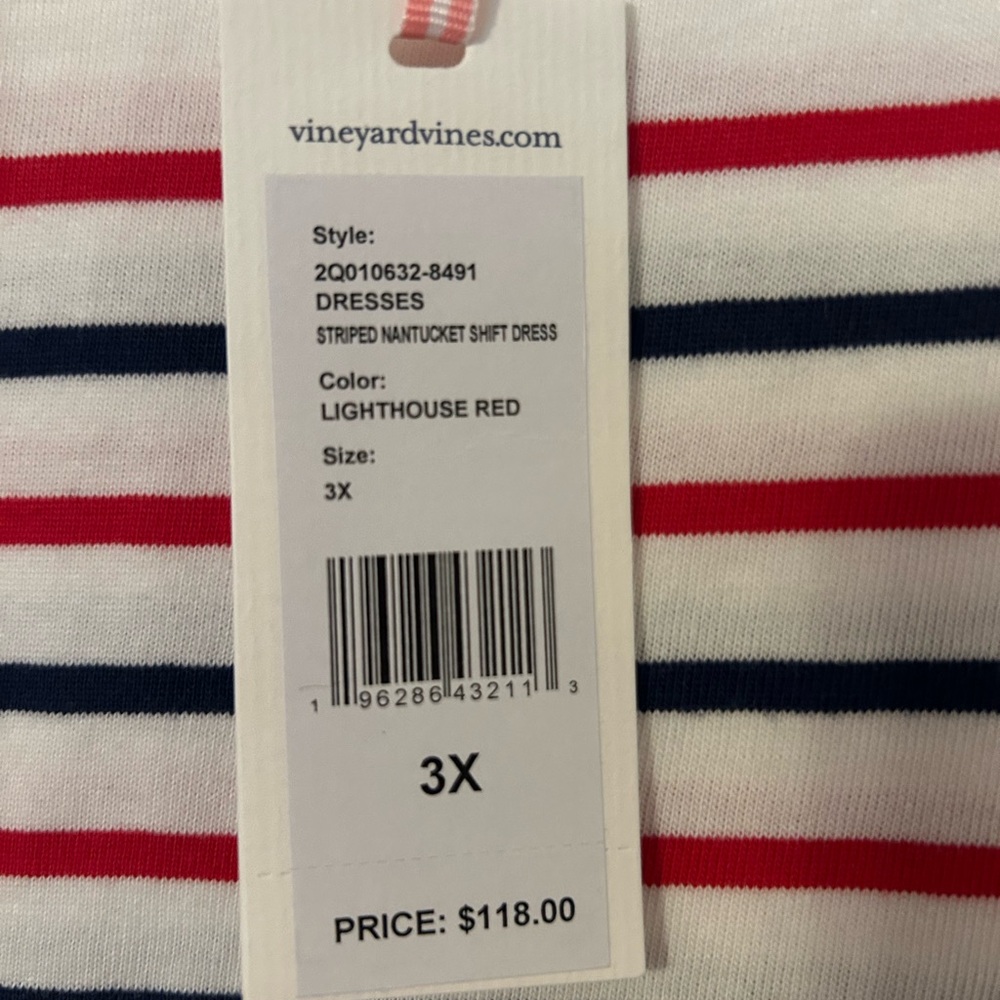 Vineyard Vines Red and Blue Striped Dress BNWT - Picture 3 of 5
